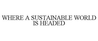 WHERE A SUSTAINABLE WORLD IS HEADED