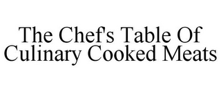 THE CHEF'S TABLE OF CULINARY COOKED MEATS