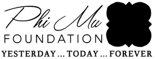 PHI MU FOUNDATION YESTERDAY . . . TODAY . . . FOREVER