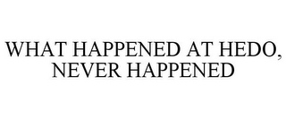 WHAT HAPPENED AT HEDO, NEVER HAPPENED