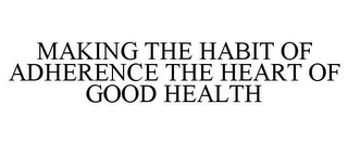 MAKING THE HABIT OF ADHERENCE THE HEART OF GOOD HEALTH