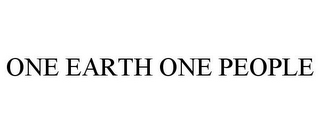 ONE EARTH ONE PEOPLE