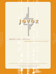 JOVOX SMARTER AUDIO SOLUTIONS. SOLUCIONES DE AUDIO MÁS ELEGANTES. PO BOX 20366 | INDIANAPOLIS, IN 46220 317.590.7971 | WWW.JOVOX.COM