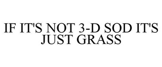 IF IT'S NOT 3-D SOD IT'S JUST GRASS