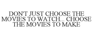 DON'T JUST CHOOSE THE MOVIES TO WATCH... CHOOSE THE MOVIES TO MAKE