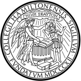 COLLEGII HAMILTONENSIS SIGILLUM FVNDATUM MDCCCX11