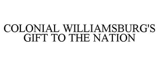 COLONIAL WILLIAMSBURG'S GIFT TO THE NATION