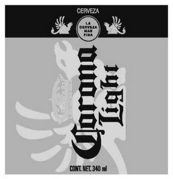CERVEZA LA CERVEZA MAS FINA CORONA LIGHT CONT. NET. 340 ML