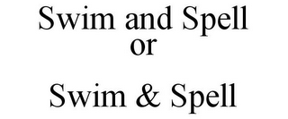 SWIM AND SPELL OR SWIM & SPELL