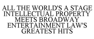 ALL THE WORLD'S A STAGE INTELLECTUAL PROPERTY MEETS BROADWAY ENTERTAINMENT LAW'S GREATEST HITS