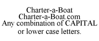 CHARTER-A-BOAT CHARTER-A-BOAT.COM ANY COMBINATION OF CAPITAL OR LOWER CASE LETTERS.