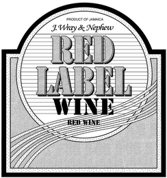 PRODUCT OF JAMAICA J. WRAY & NEPHEW RED LABEL WINE RED WINE