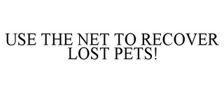 USE THE NET TO RECOVER LOST PETS!