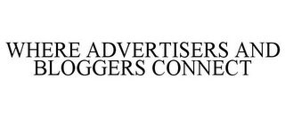 WHERE ADVERTISERS AND BLOGGERS CONNECT