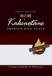 JAPAN'S FAVORITE KAKINOTANE PREMIUM RICE SNACK BAKED, NOT FRIED NO TRANS FATS CRISPY, CRUNCHY & DELICIOUS