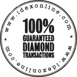 WWW.IDEXONLINE.COM 100% GUARANTEED DIAMOND TRANSACTIONS WWW.IDEXONLINE.COM