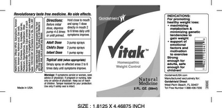 VITAK HOMEOPATHIC WEIGHT CONTROL