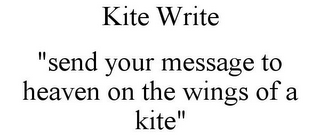 KITE WRITE "SEND YOUR MESSAGE TO HEAVEN ON THE WINGS OF A KITE"