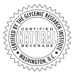 CERTIFIED BY THE GLYCEMIC RESEARCH INSTITUTE WASHINGTON, D.C. CERTIFIED NATURAL BEVERAGE