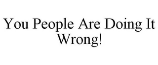 YOU PEOPLE ARE DOING IT WRONG!