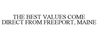 THE BEST VALUES COME DIRECT FROM FREEPORT, MAINE