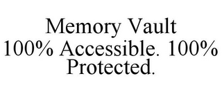 MEMORY VAULT 100% ACCESSIBLE. 100% PROTECTED.