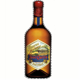 JOSE CUERVO RESERVA DE LA FAMILIA TEQUILA ANEJO JOSE CUERVO HAND CRAFTED AND AGED IN THE TOWN OF TEQUILA 1OO% AGAVE PROPIETARIO JOSE CUERVO ELABORADO EN JOSE CUERVO NO. 73 TEQUILA JALISCO 46400 COMPANIA PREMIADA MUNDIALMENTE CON MEDALLAS DE ORO