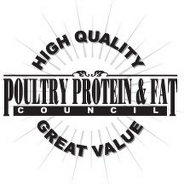 POULTRY PROTEIN & FAT COUNCIL HIGH QUALITY GREAT VALUE