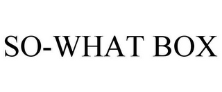 SO-WHAT BOX