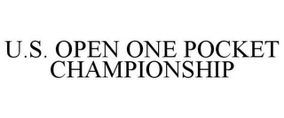 U.S. OPEN ONE POCKET CHAMPIONSHIP