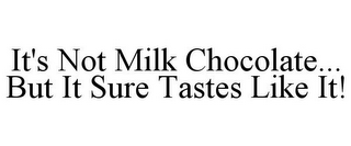 IT'S NOT MILK CHOCOLATE... BUT IT SURE TASTES LIKE IT!