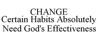 CHANGE CERTAIN HABITS ABSOLUTELY NEED GOD'S EFFECTIVENESS