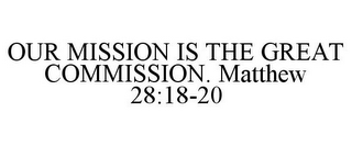 OUR MISSION IS THE GREAT COMMISSION. MATTHEW 28:18-20