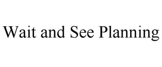 WAIT AND SEE PLANNING