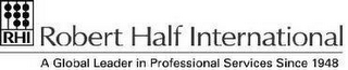 RHI ROBERT HALF INTERNATIONAL A GLOBAL LEADER IN PROFESSIONAL SERVICES SINCE 1948