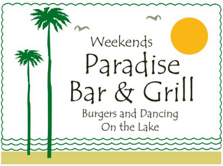 WEEKENDS PARADISE BAR & GRILL BURGERS AND DANCING ON THE LAKE