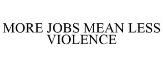 MORE JOBS MEAN LESS VIOLENCE