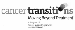 CANCER TRANSITIONS MOVING BEYOND TREATMENT A PROGRAM OF THE WELLNESS COMMUNITY AND THE LANCE ARMSTRONG FOUNDATION