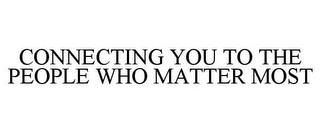 CONNECTING YOU TO THE PEOPLE WHO MATTER MOST