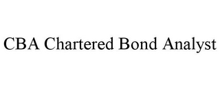 CBA CHARTERED BOND ANALYST