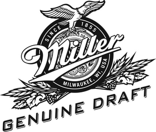 MILLER SINCE 1855 MILWAUKEE, WI, USA GENUINE DRAFT