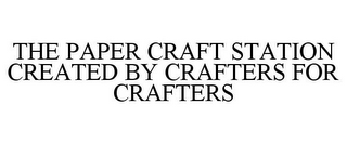 THE PAPER CRAFT STATION CREATED BY CRAFTERS FOR CRAFTERS