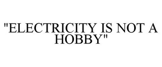 "ELECTRICITY IS NOT A HOBBY"