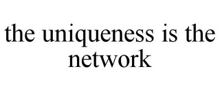 THE UNIQUENESS IS THE NETWORK