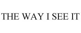 THE WAY I SEE IT