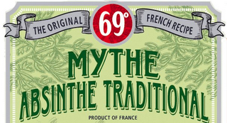 MYTHE ABSINTHE TRADITIONAL PRODUCT OF FRANCE THE ORIGINAL 69º FRENCH RECIPE