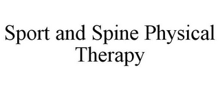 SPORT AND SPINE PHYSICAL THERAPY