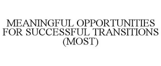 MEANINGFUL OPPORTUNITIES FOR SUCCESSFULTRANSITIONS (MOST)