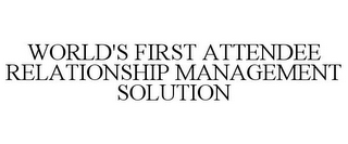 WORLD'S FIRST ATTENDEE RELATIONSHIP MANAGEMENT SOLUTION