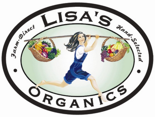 LISA'S ORGANICS · FARM-DIRECT HAND-SELECTED ·